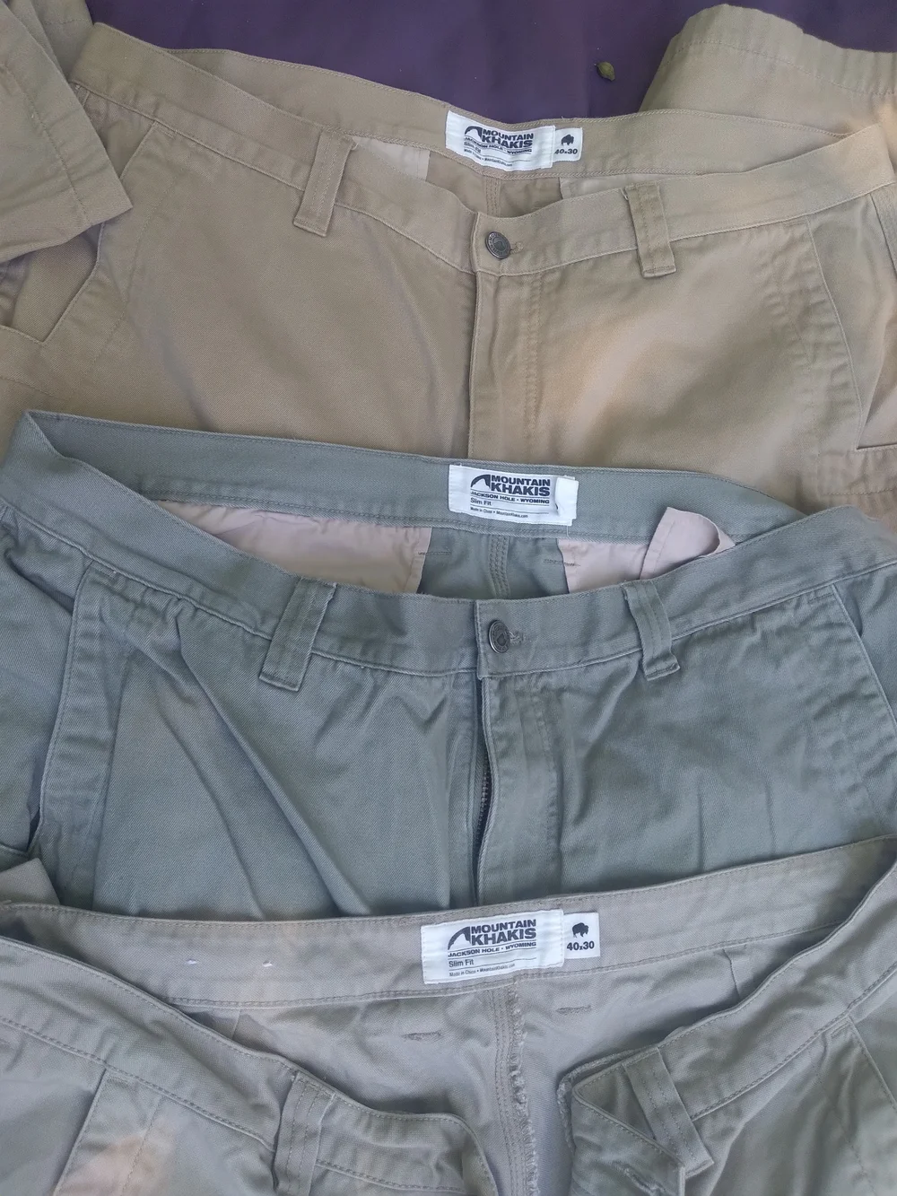 Mountain Khakis Men's Chinos in Tan, Olive, and Light Khaki - Picture 2 of 5
